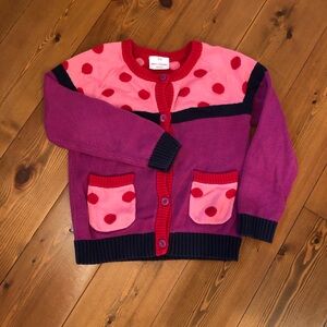 Hanna Andersson Girls Long Sleeve Polka Dot Sweater Size 6-7 120